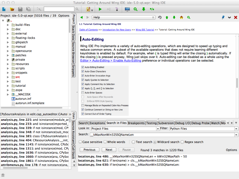 screenshot of Wing Python IDE
